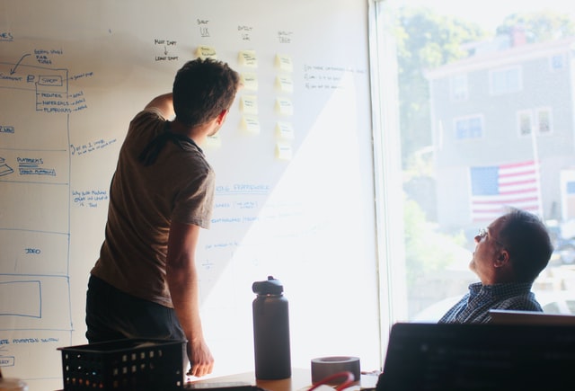 Men at whiteboard