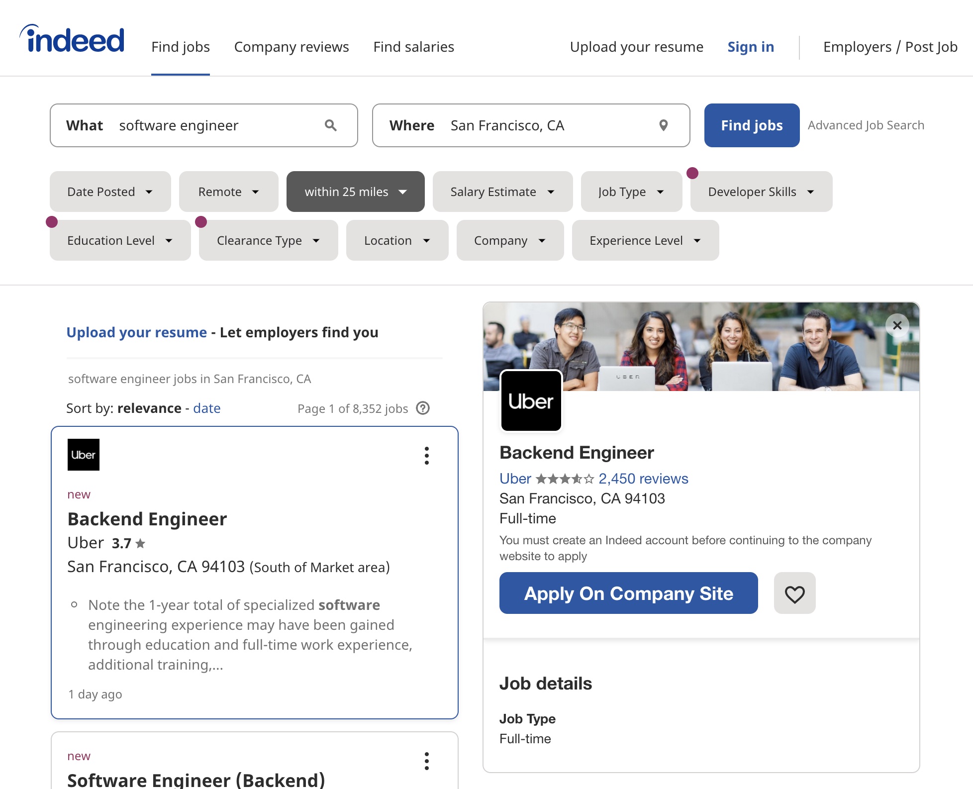 Facebook Careers Page